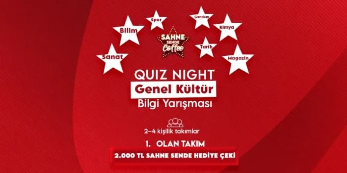 Genel Kültür Quiz Night Biletleri - SAHNE SENDE COFFEE