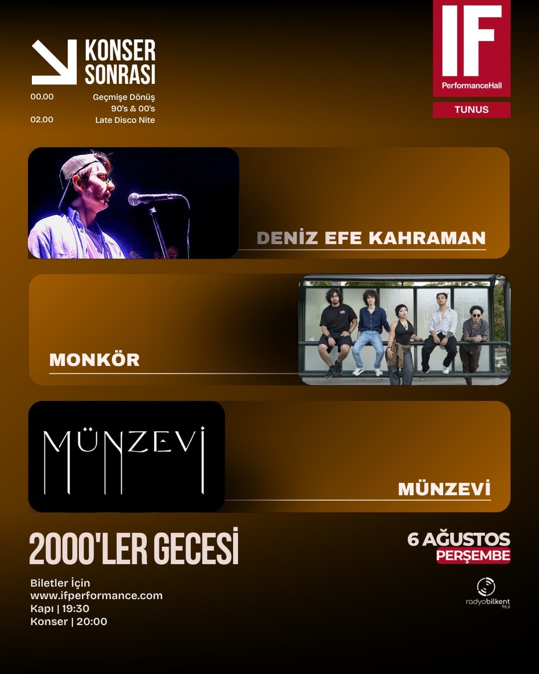 2000’LER ROCK – IF Performance (Tunus) Biletleri - IF PERFORMANCE HALL ANKARA