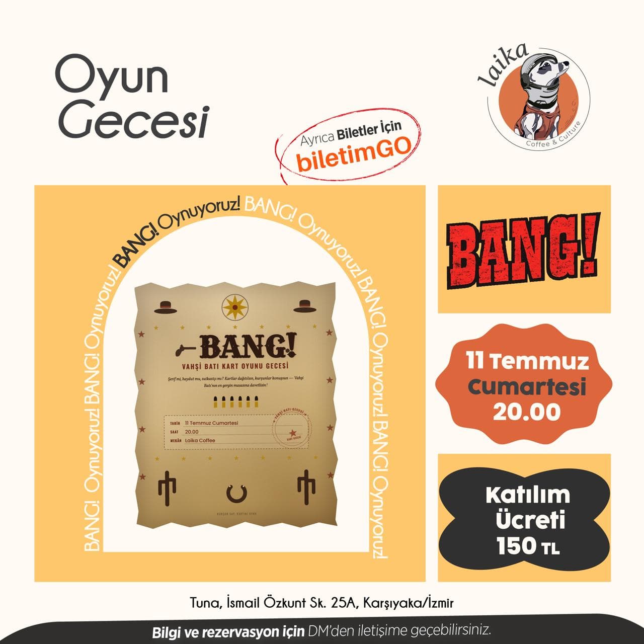 BANG! Masası: Vahşi Batı Buluşması