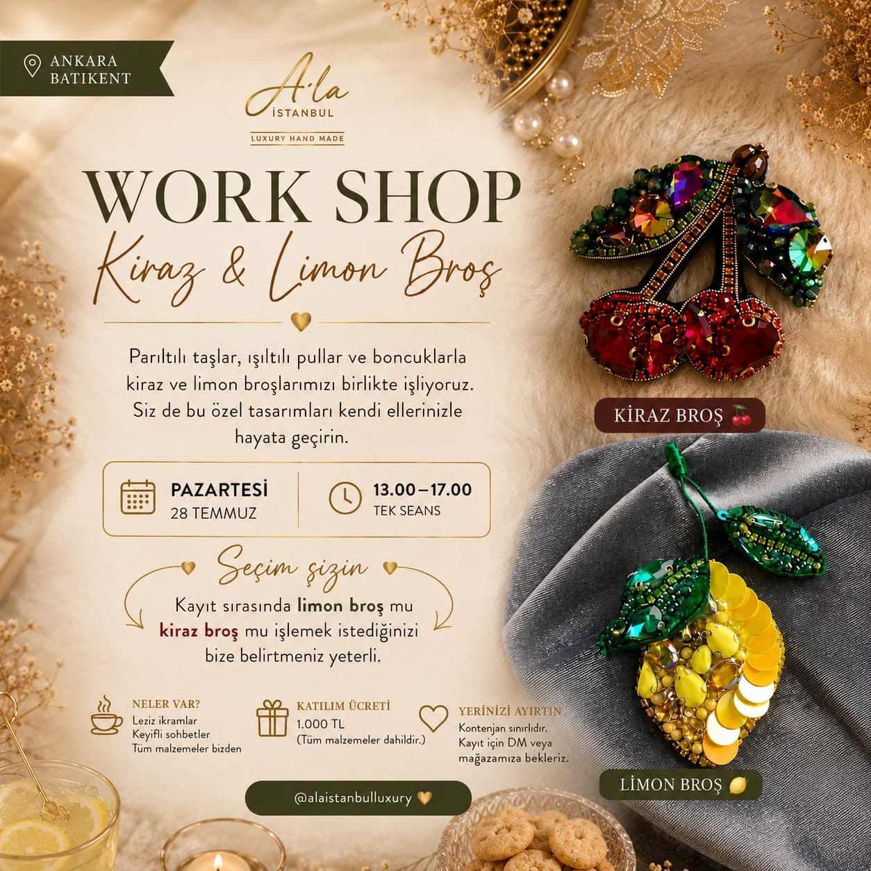 Kiraz & Limon Broş Workshop