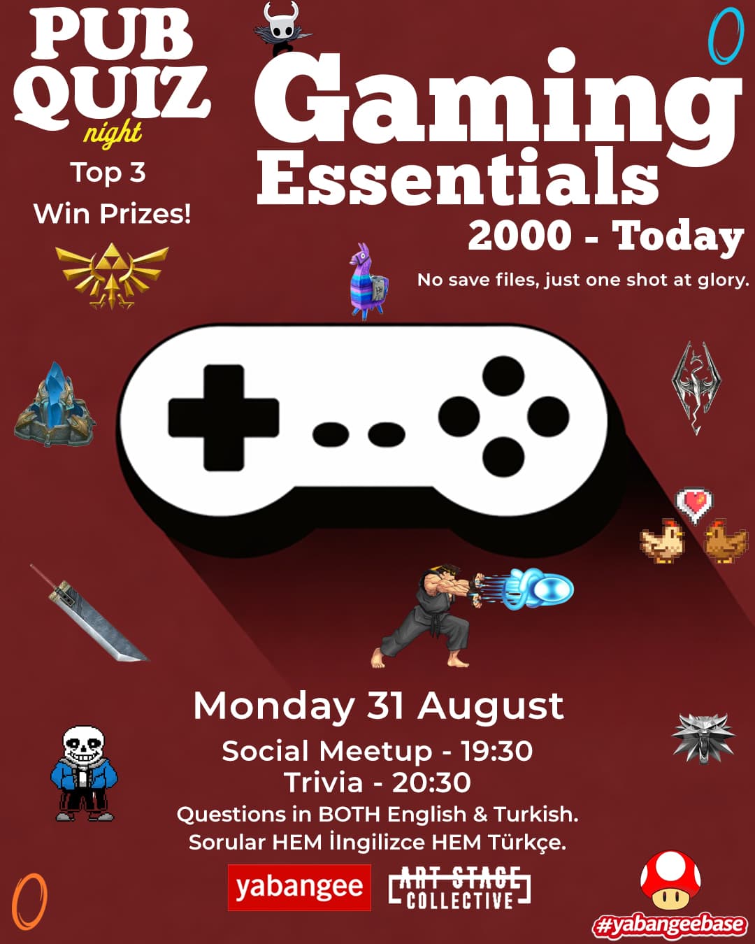 Pub Quiz on Gaming: Questions in English & Turkish