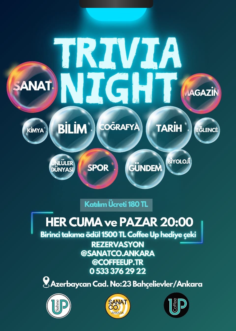 TRIVIA NIGHT YARIŞMASI PAZAR Biletleri - COFFEE UP