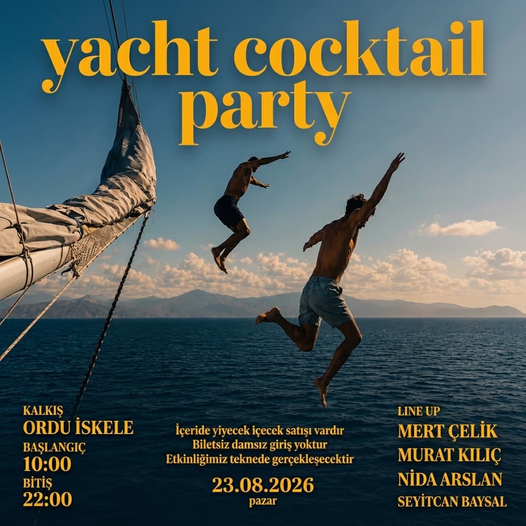 Yatch Coctail Party Biletleri - ALTINORDU RIHTIM İSKELE