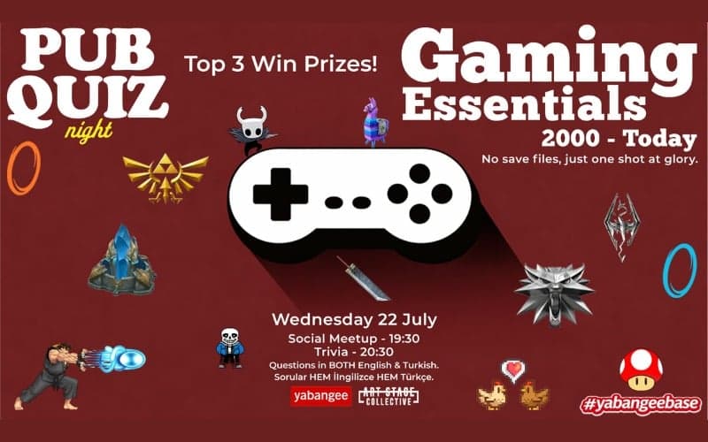 Pub Quiz on Gaming: Questions in English & Turkish