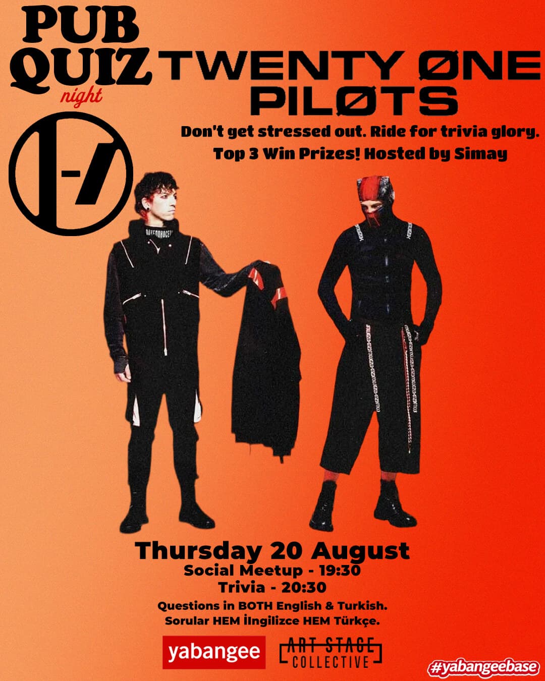 Pub Quiz on Twenty One Pilots: Questions in English & Turkish