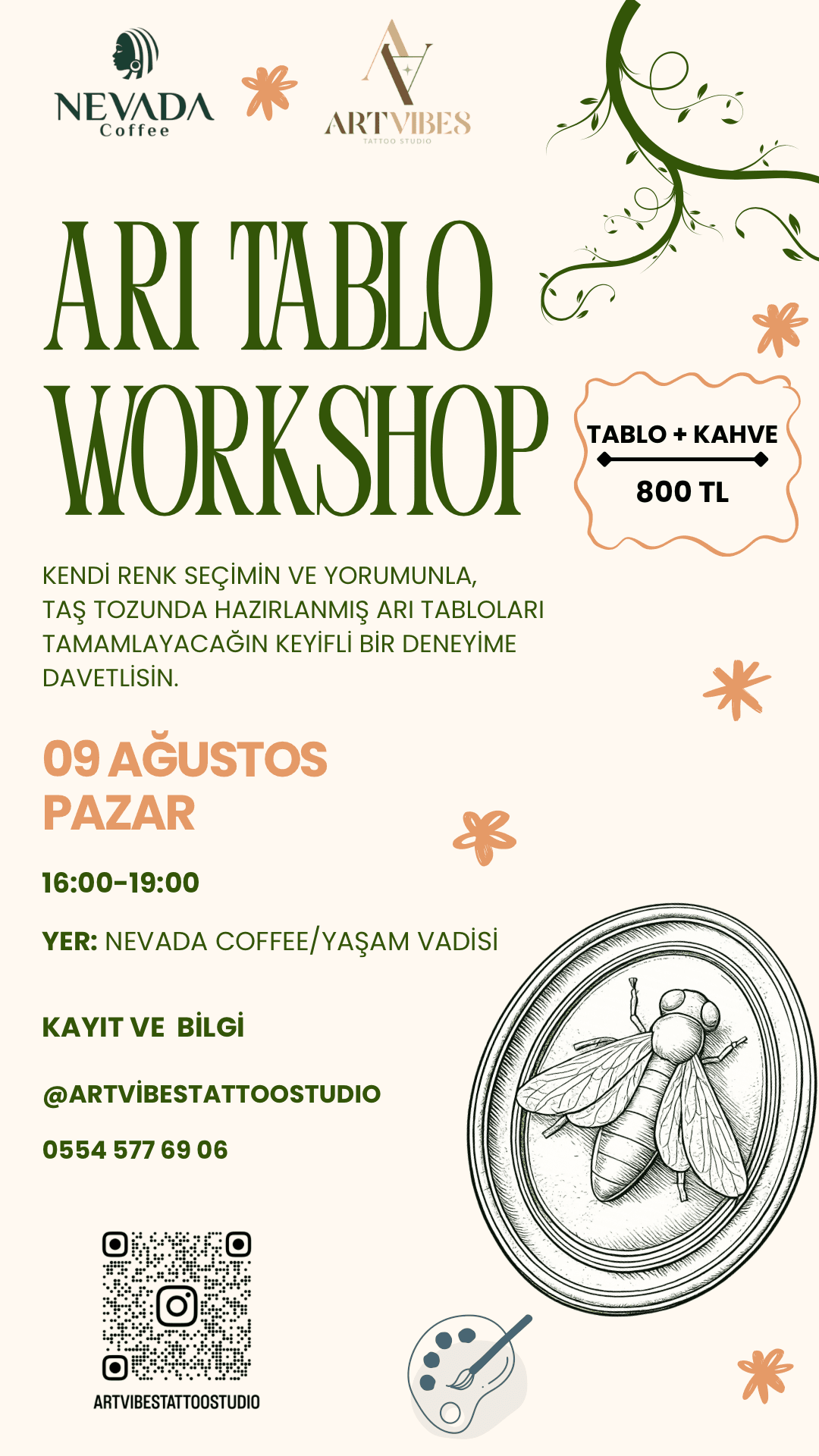 Taş Tozu Arı Tablosu Boyama Workshop